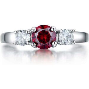 01.January Classic Birthstone CZ Stainless Steel Ring